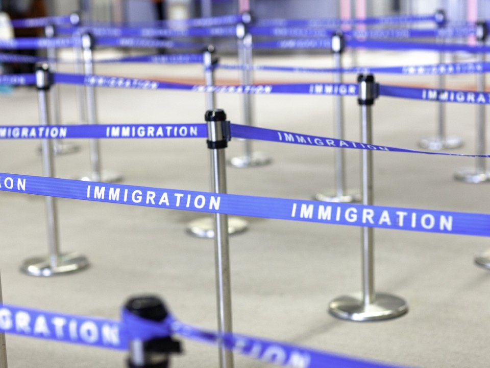 Immigration queuing system at airport  